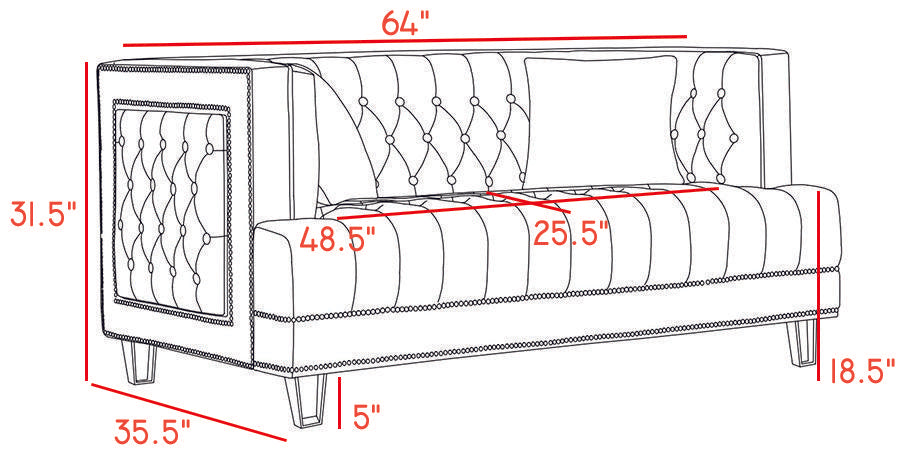 Lucas Navy Velvet Loveseat