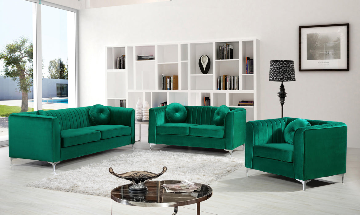 Isabelle Green Velvet Loveseat