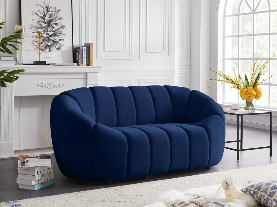 Elijah Navy Velvet Loveseat