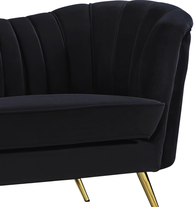 Margo Black Velvet Sofa