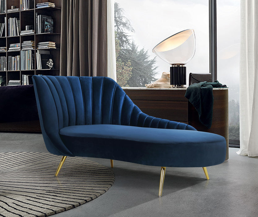 Margo Navy Velvet Chaise