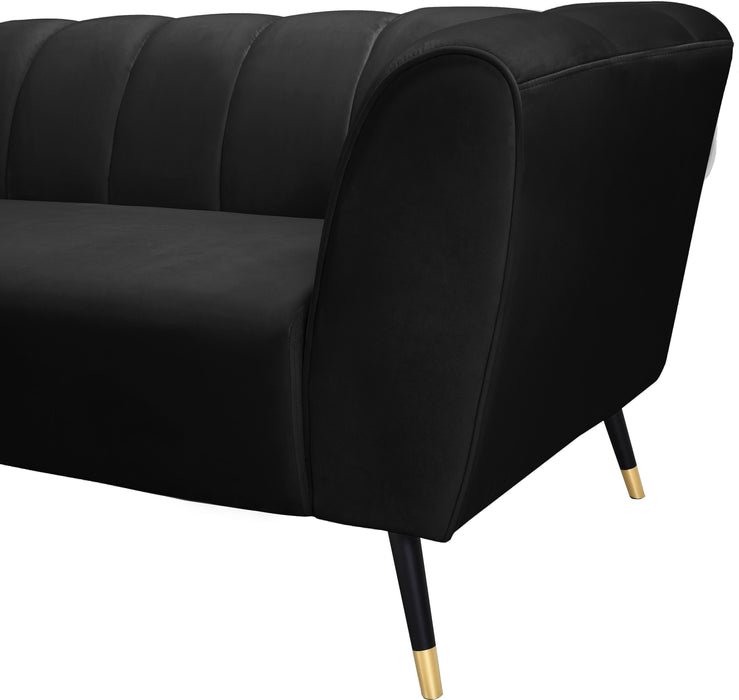 Beaumont Black Velvet Loveseat