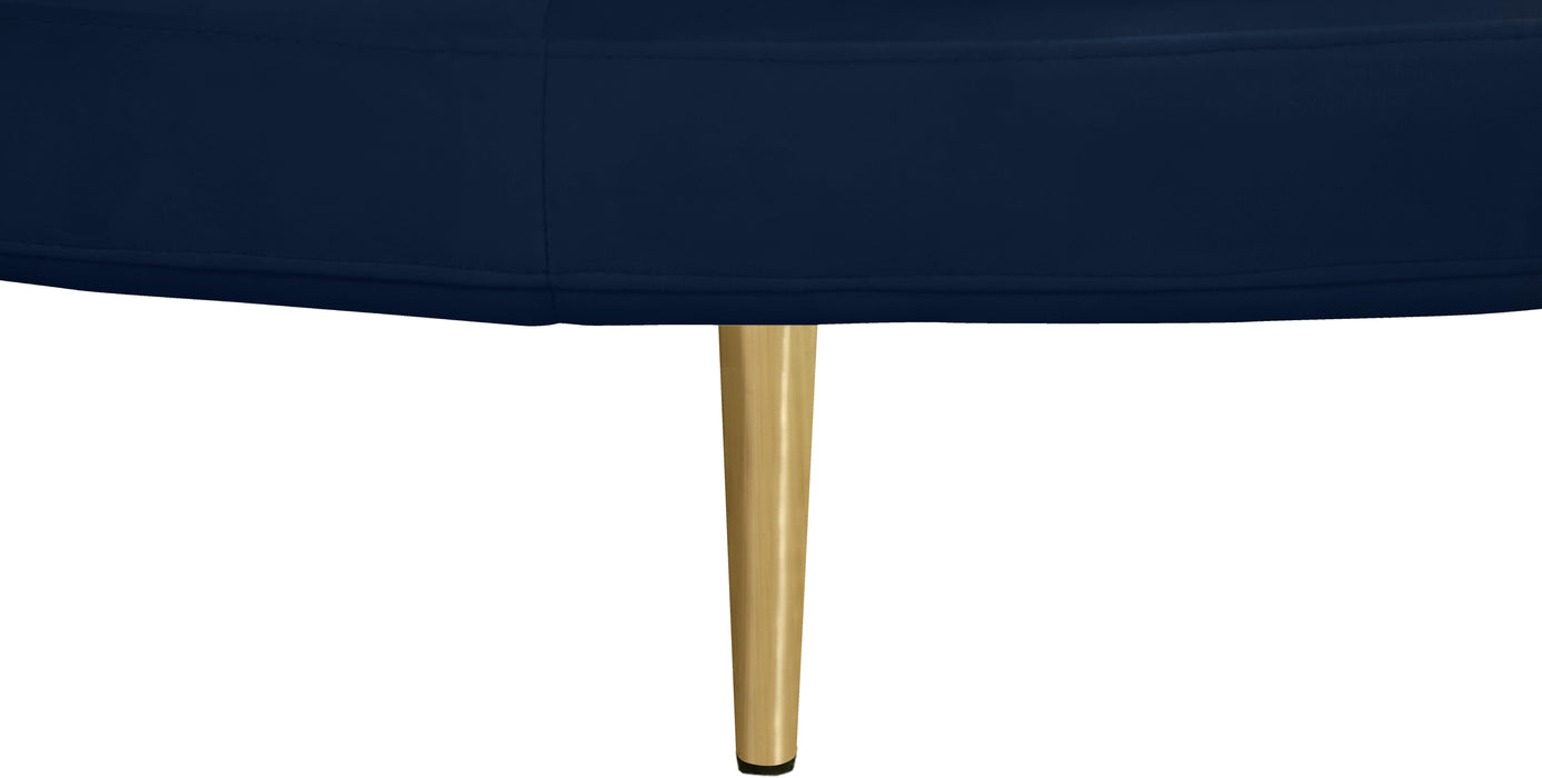 Circlet Navy Velvet Round Sofa Settee