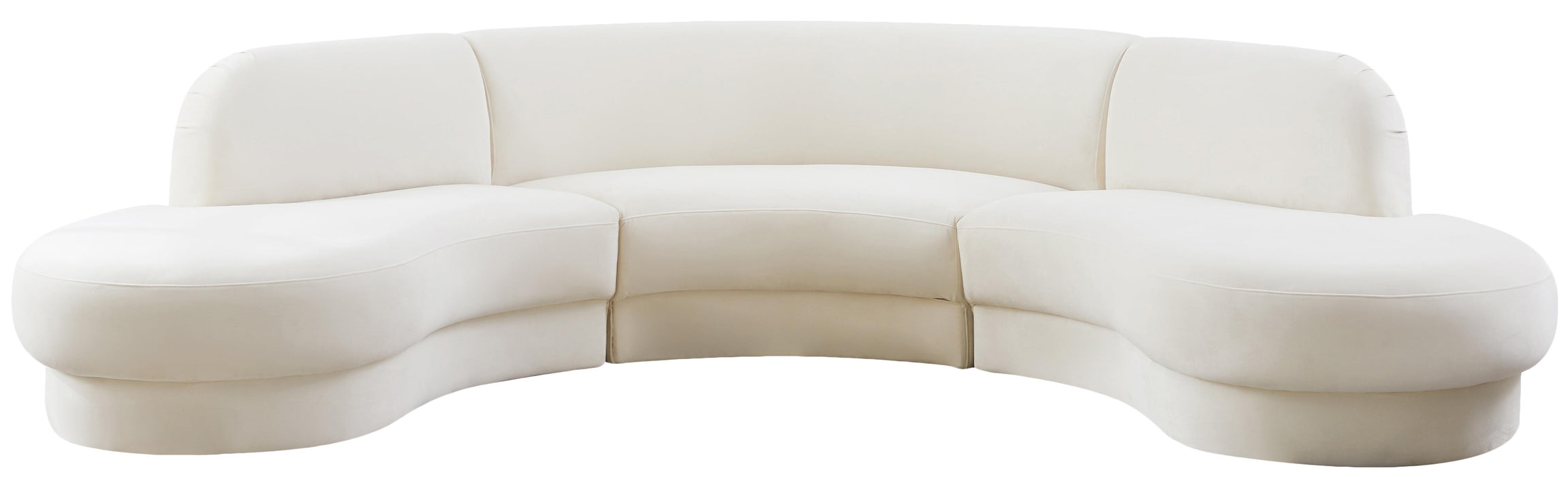 Rosa Cream Velvet 3pc. Sectional (3 Boxes)