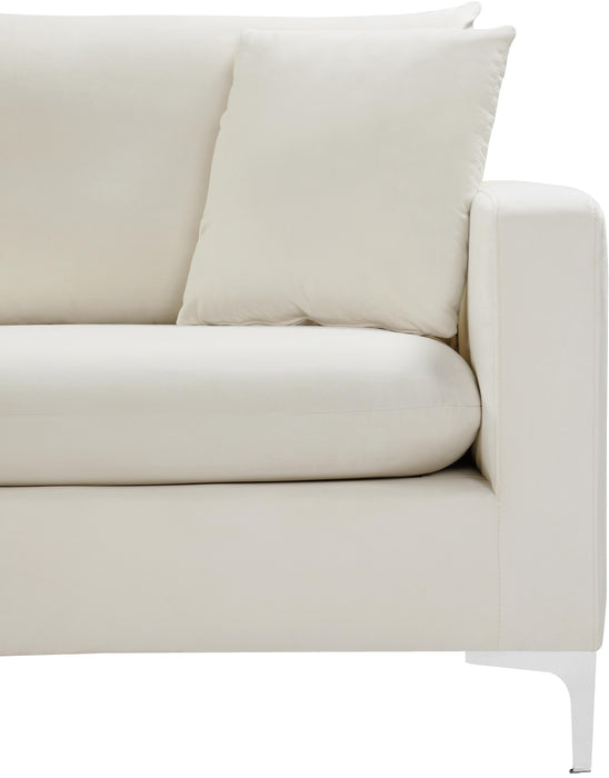 Naomi Cream Velvet Loveseat