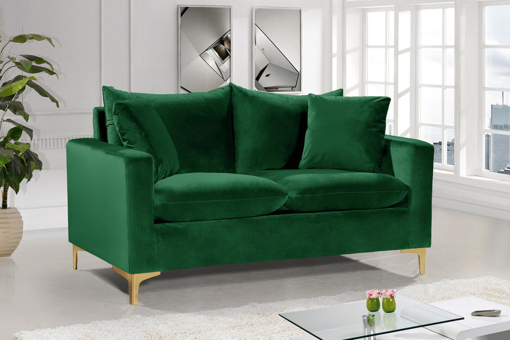 Naomi Green Velvet Loveseat