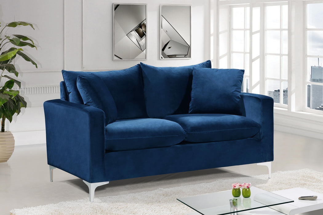 Naomi Navy Velvet Loveseat