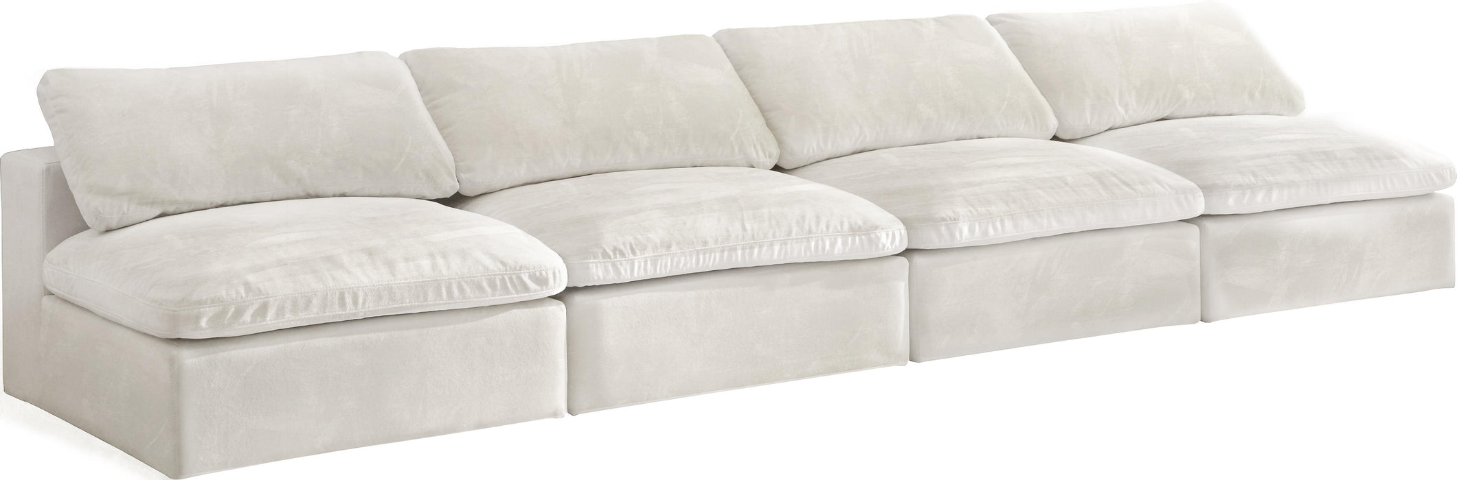 Cozy Cream Velvet Cloud Modular Armless Sofa