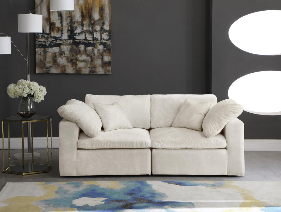 Cozy Cream Velvet Cloud Modular Sofa