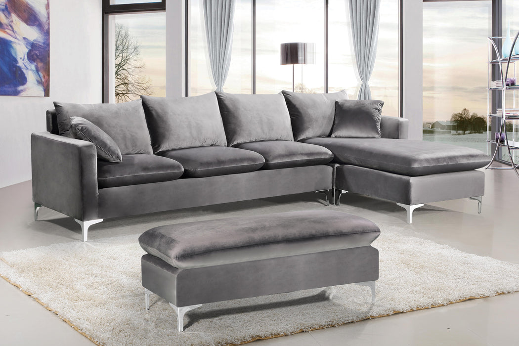 Naomi Grey Velvet 2pc. Reversible Sectional