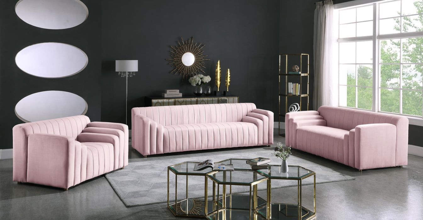 Naya Pink Velvet Loveseat