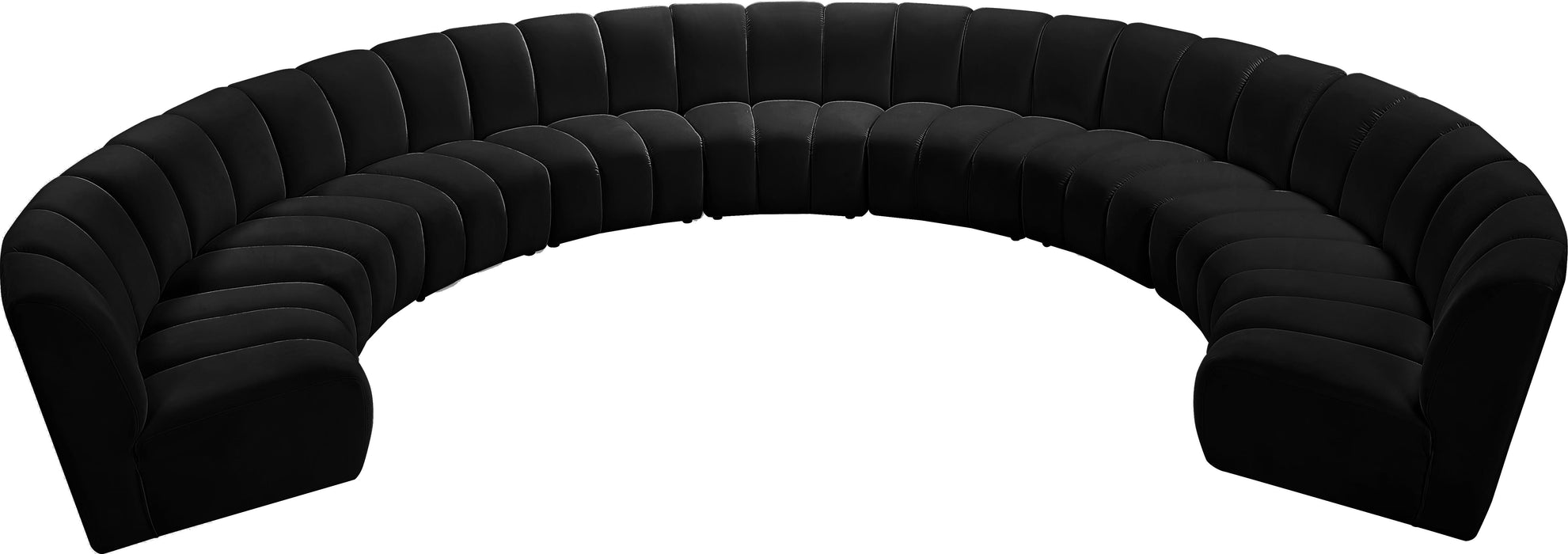 Infinity Black Velvet 9pc. Modular Sectional