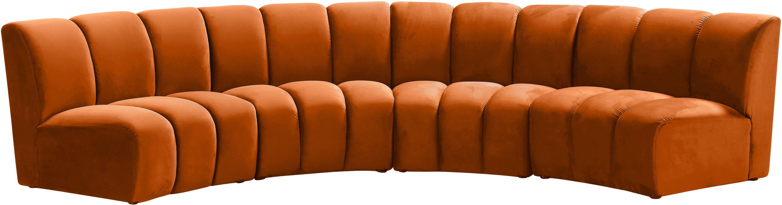 Infinity Cognac Velvet 4pc. Modular Sectional image