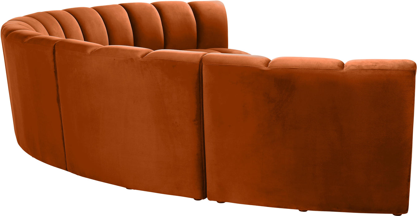 Infinity Cognac Velvet 6pc. Modular Sectional