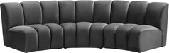 Infinity Grey Velvet 3pc. Modular Sectional image