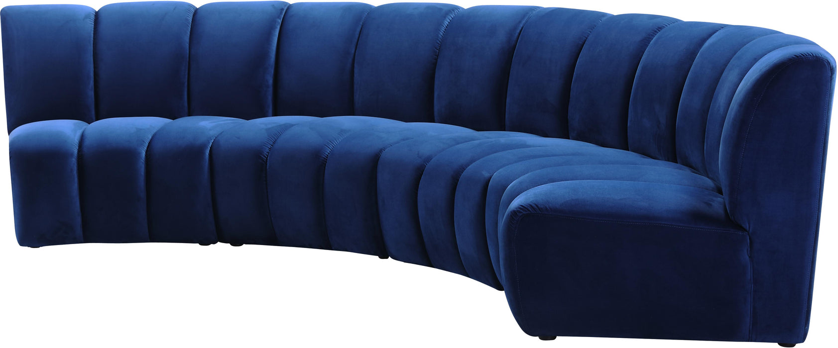 Infinity Navy Velvet 4pc. Modular Sectional