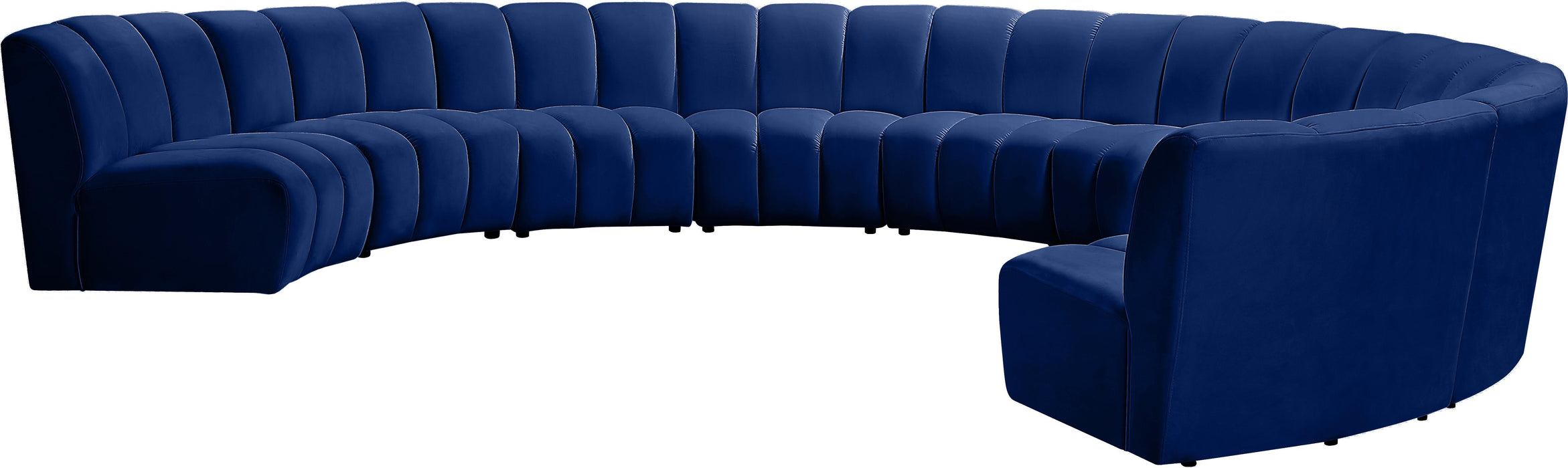 Infinity Navy Velvet 9pc. Modular Sectional