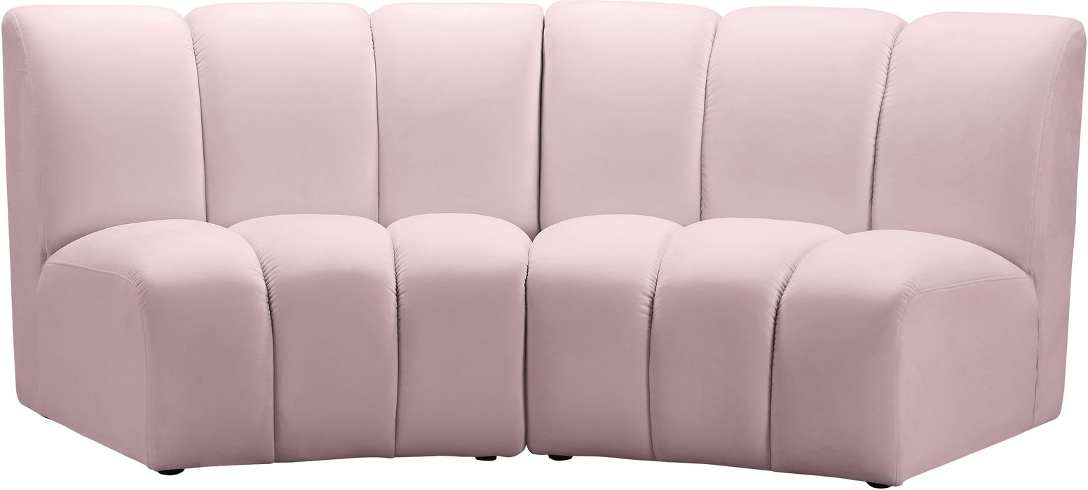 Infinity Pink Velvet 2pc. Modular Sectional image