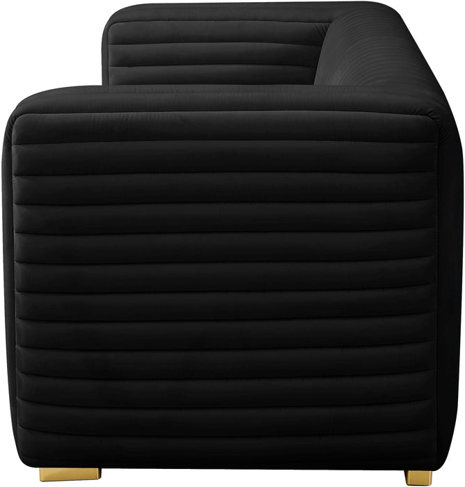 Ravish Black Velvet Loveseat