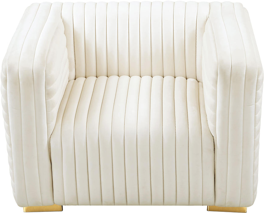 Ravish Cream Velvet Chair