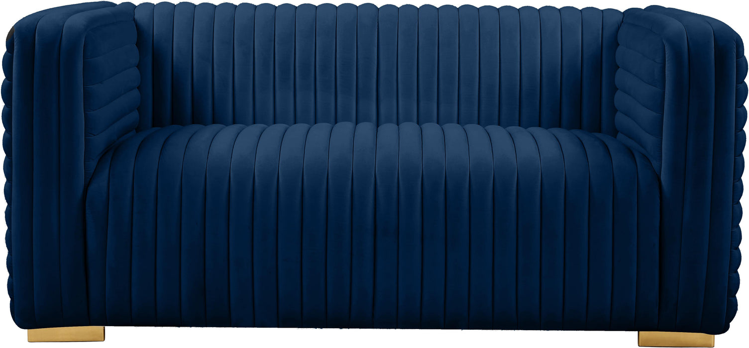 Ravish Navy Velvet Loveseat