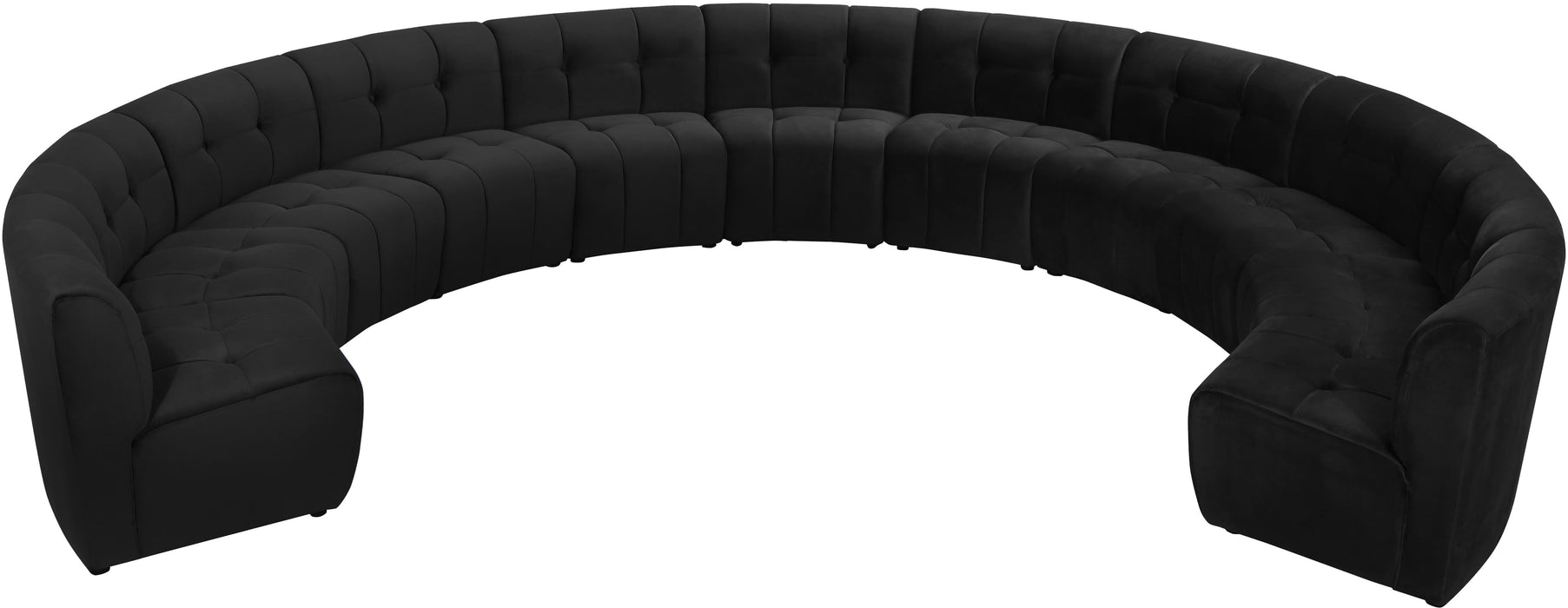 Limitless Black Velvet 11pc. Modular Sectional