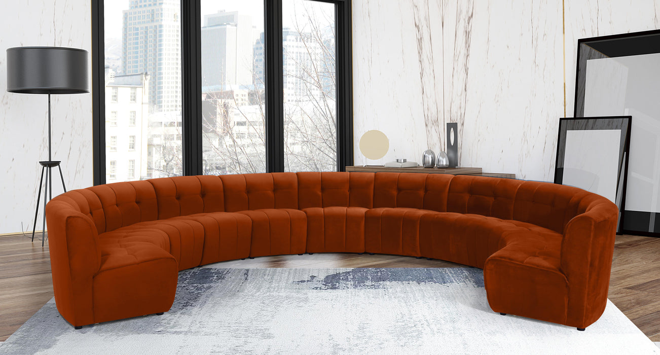 Limitless Cognac Velvet 11pc. Modular Sectional