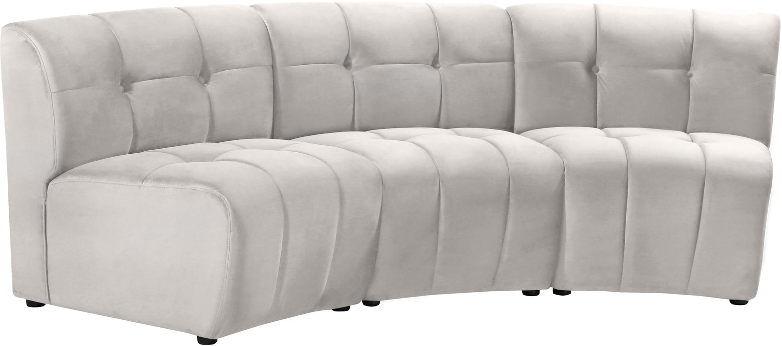 Limitless Cream Velvet 3pc. Modular Sectional