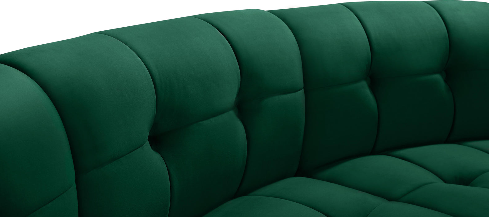 Limitless Green Velvet 3pc. Modular Sectional