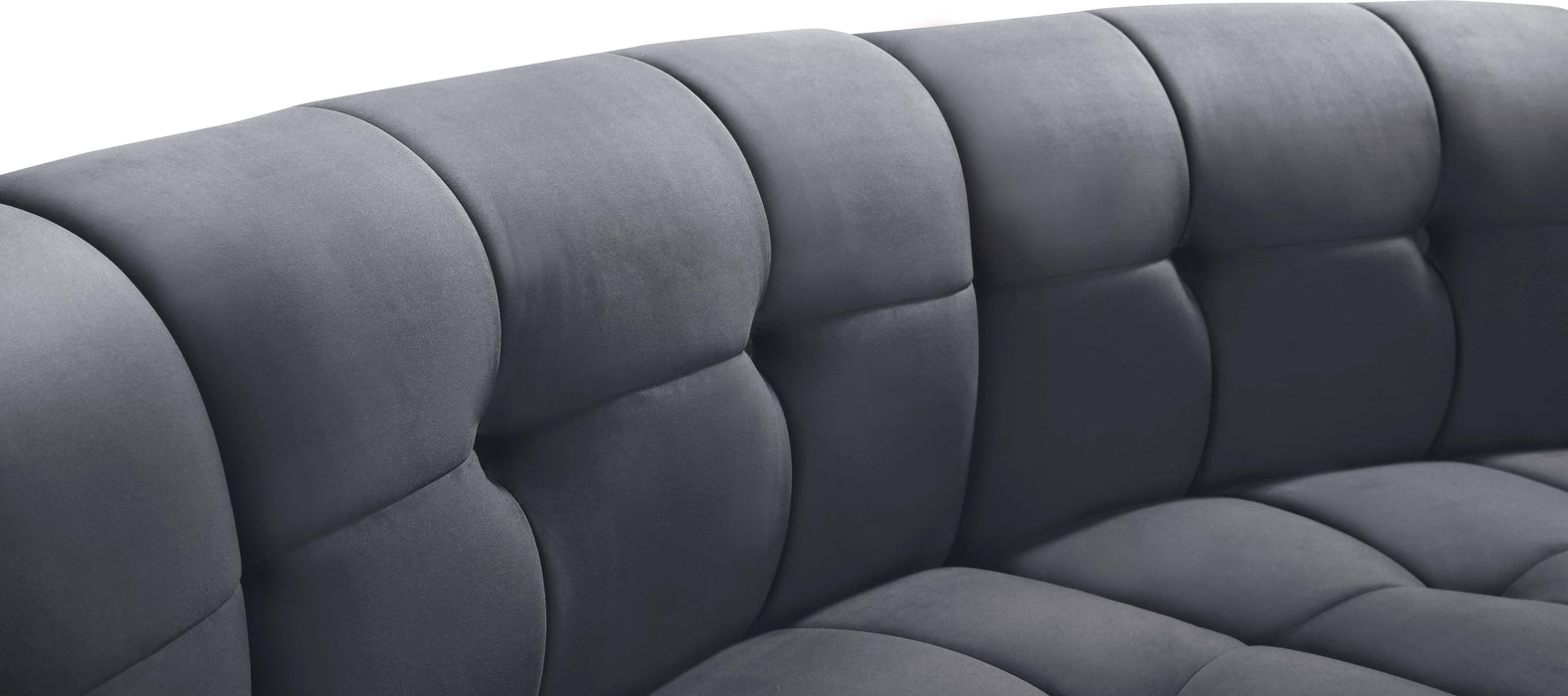 Limitless Grey Velvet 14pc. Modular Sectional