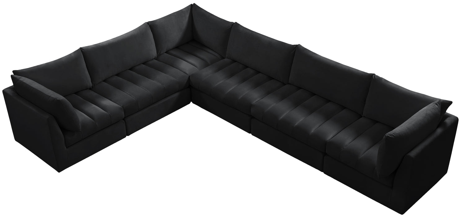 Jacob Black Velvet Modular Sectional