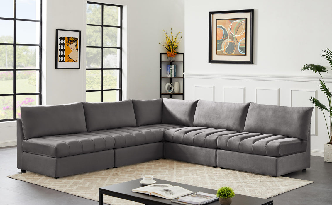 Jacob Grey Velvet Modular Sectional