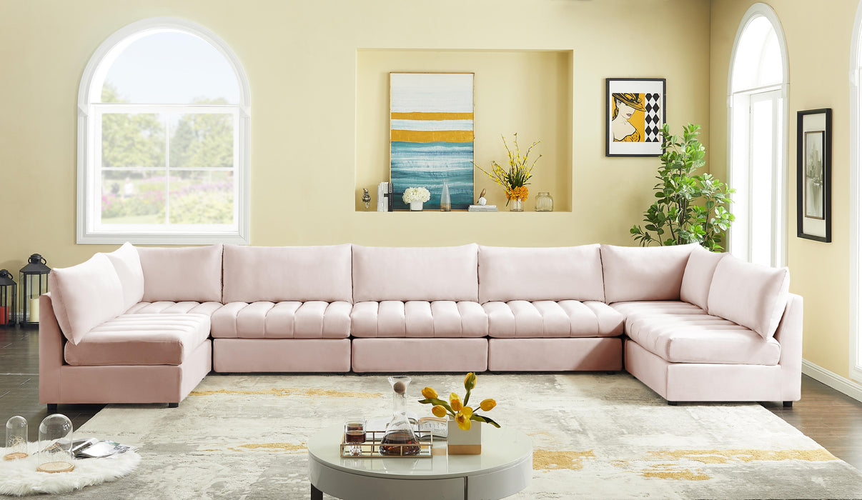 Jacob Pink Velvet Modular Sectional