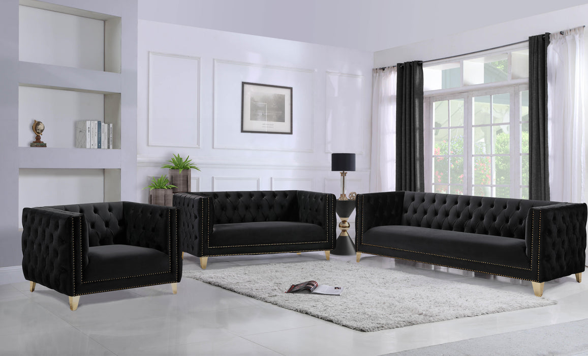 Michelle Black Velvet Sofa