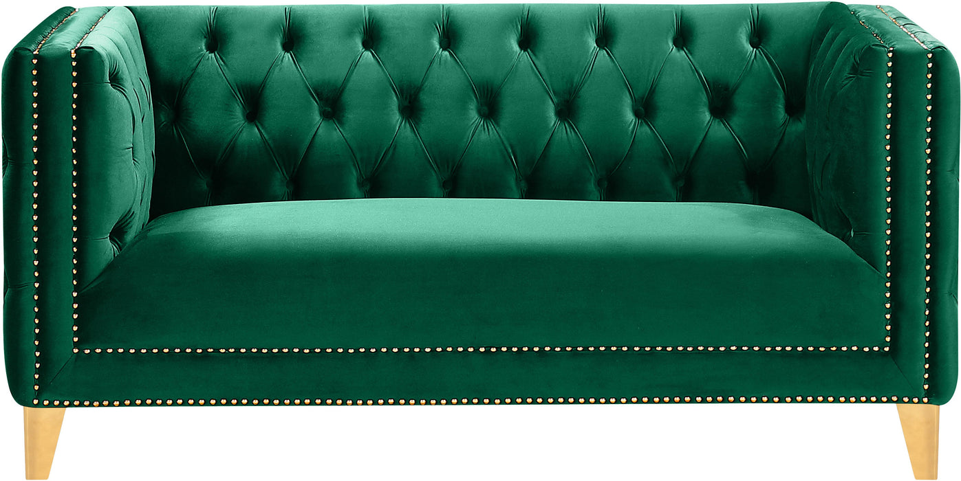 Michelle Green Velvet Loveseat