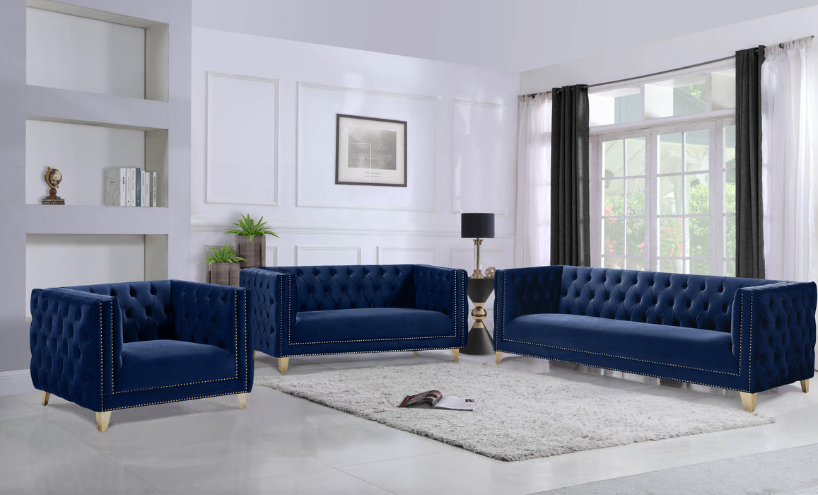 Michelle Navy Velvet Loveseat