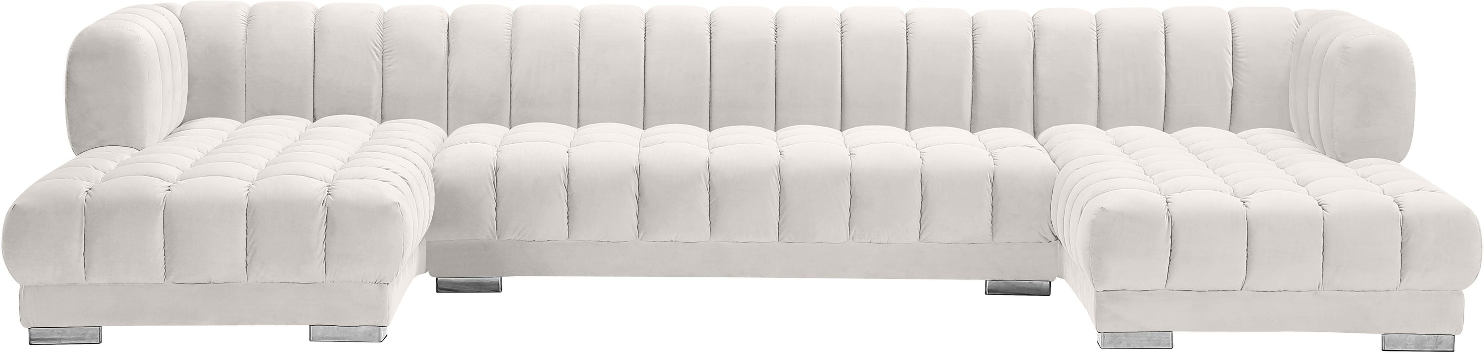 Gwen Cream Velvet 3pc. Sectional (3 Boxes)