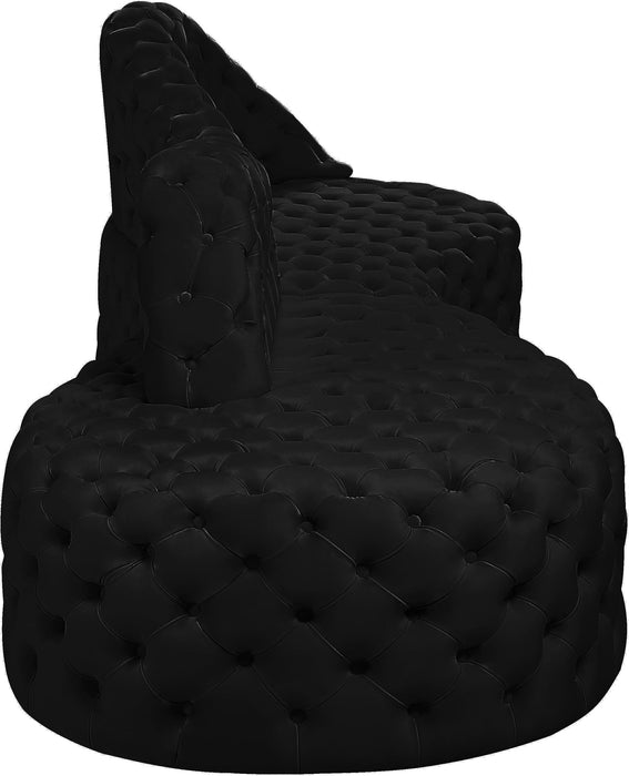 Royal Black Velvet 2pc. Sectional