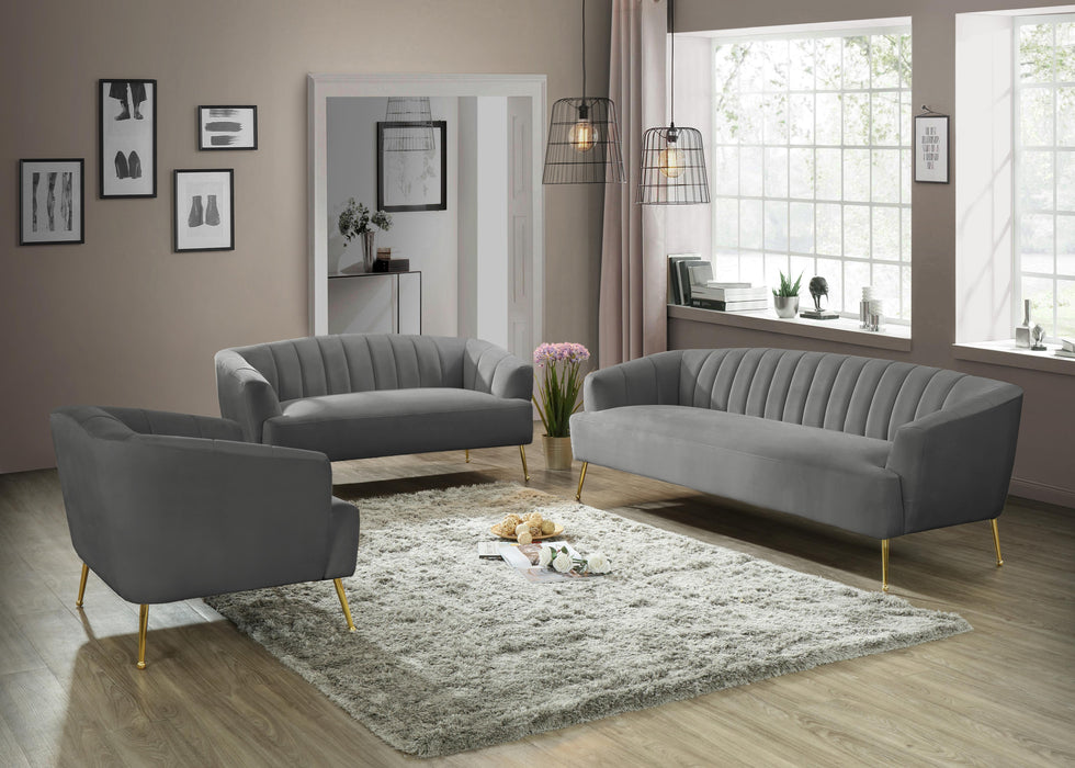 Tori Grey Velvet Sofa