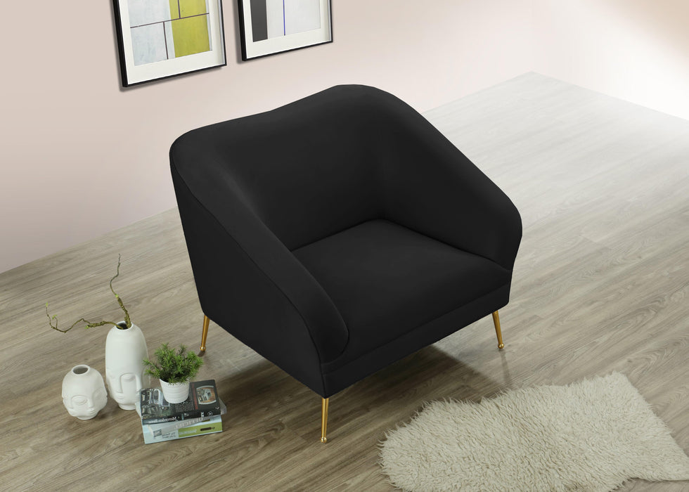 Hermosa Black Velvet Chair