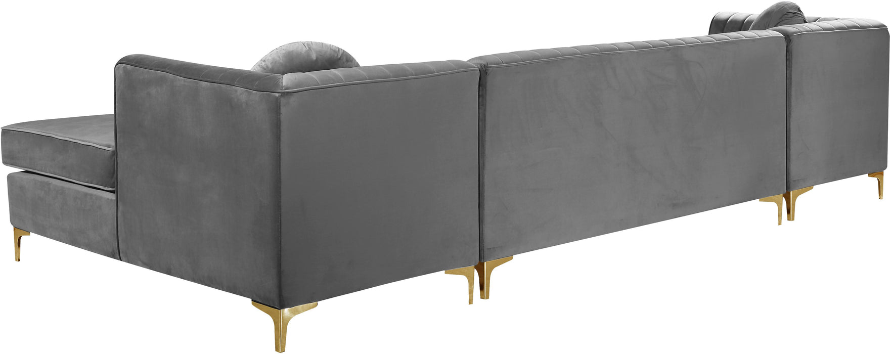 Graham Grey Velvet 3pc. Sectional