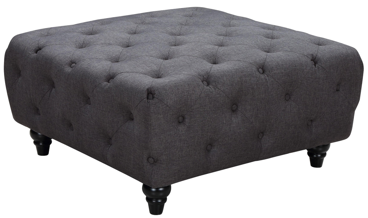 Chesterfield Grey Linen Ottoman image