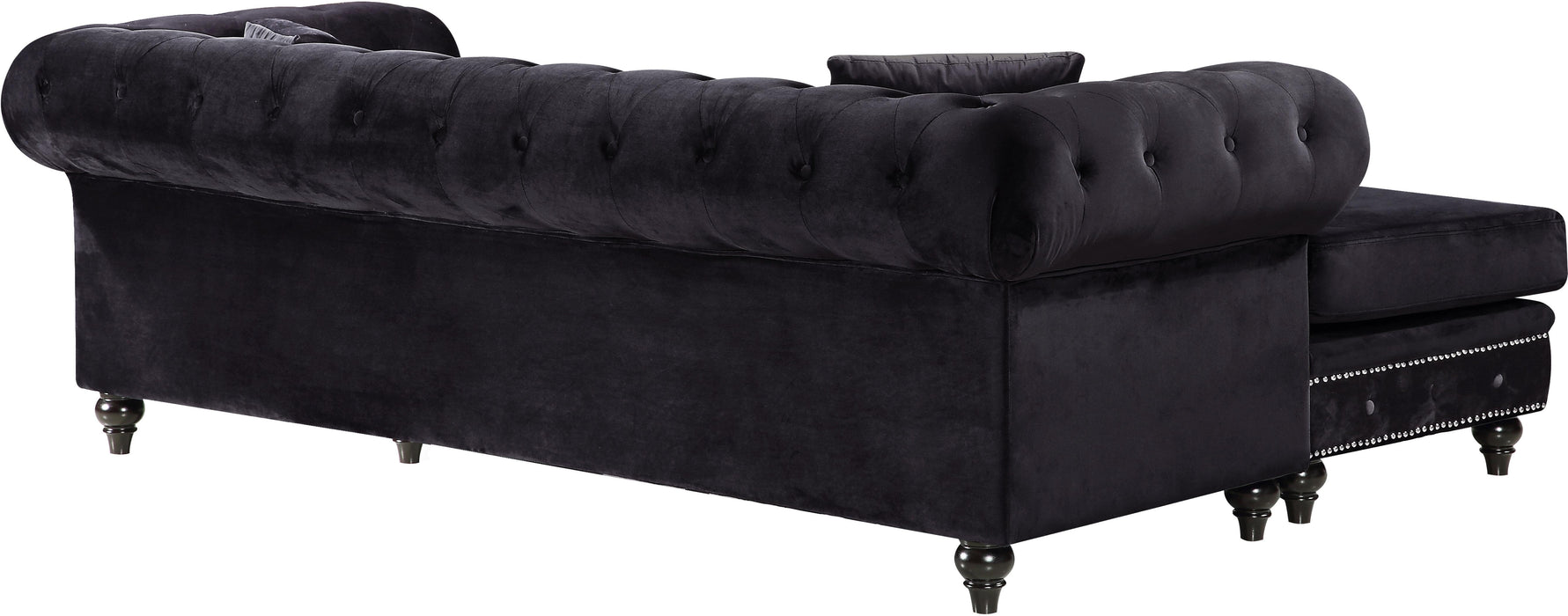 Sabrina Black Velvet 2pc. Reversible Sectional