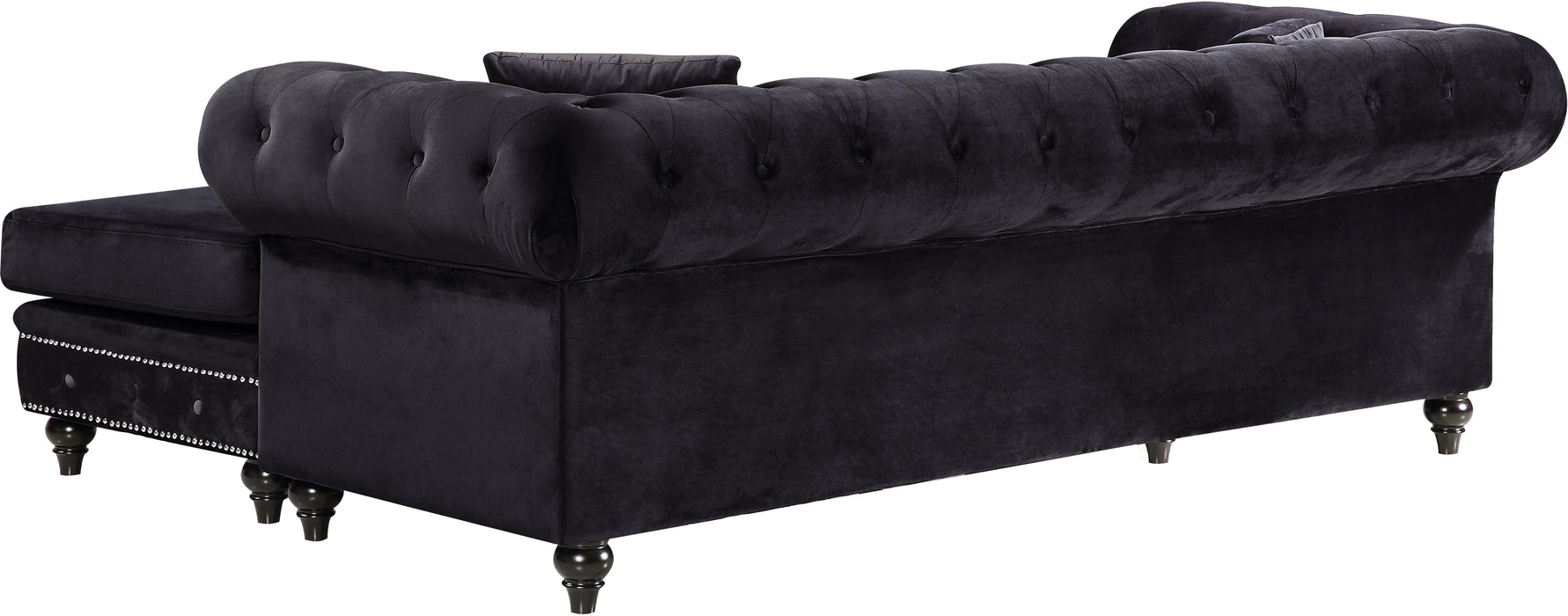 Sabrina Black Velvet 2pc. Reversible Sectional