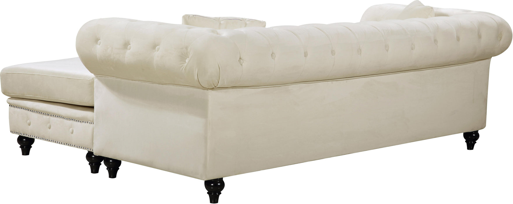 Sabrina Cream Velvet 2pc. Reversible Sectional