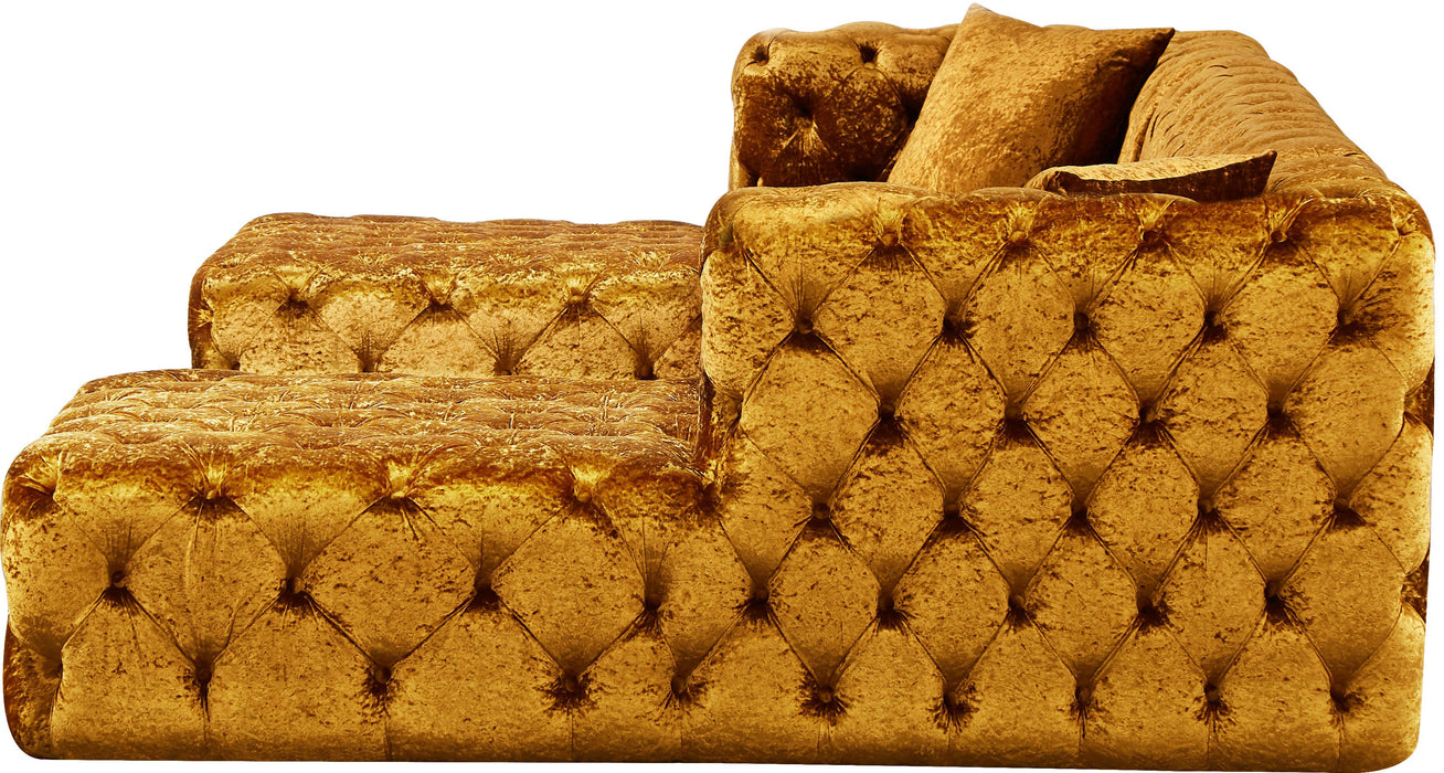 Coco Gold Velvet 3pc. Sectional (3 Boxes)