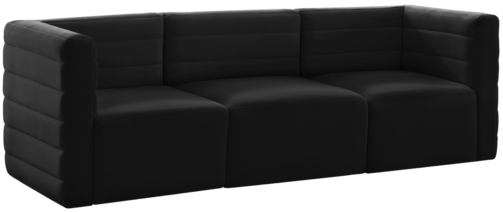 Quincy Black Velvet Modular Sofa