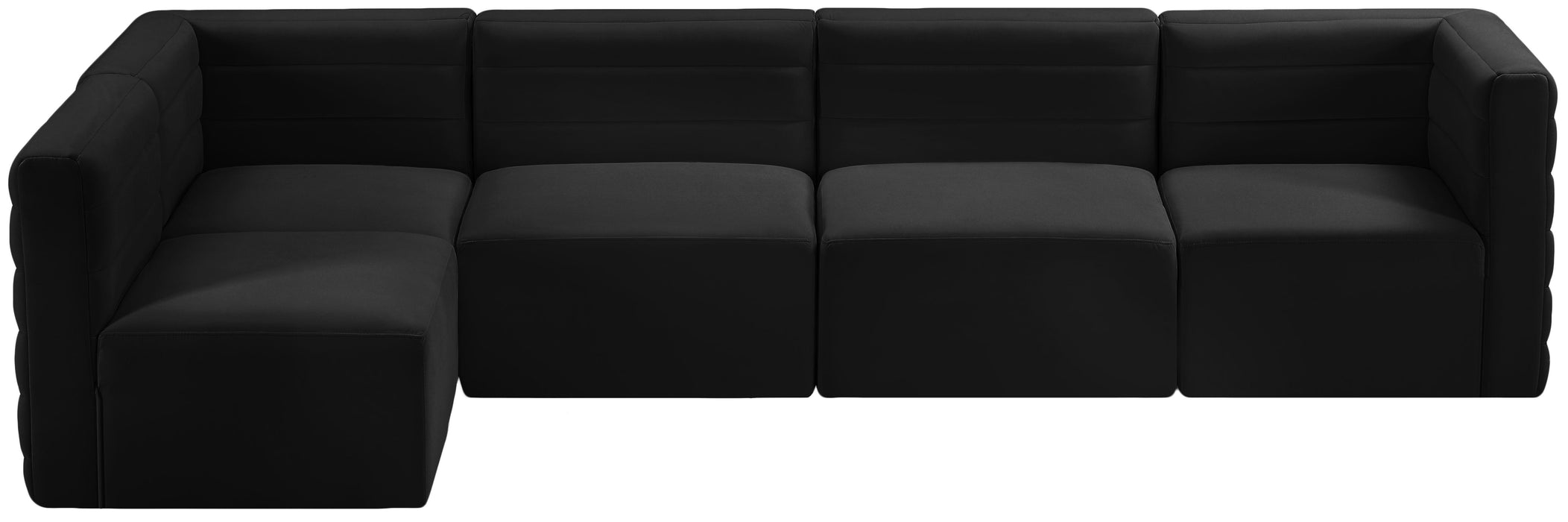 Quincy Black Velvet Modular Sectional