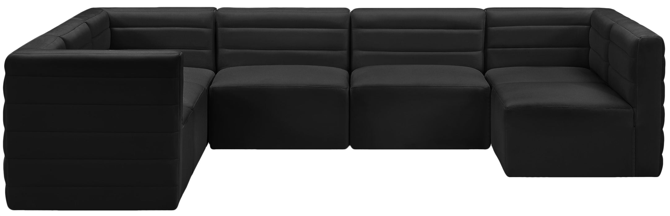 Quincy Black Velvet Modular Sectional