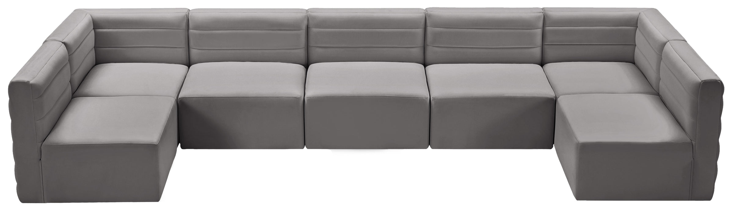 Quincy Grey Velvet Modular Sectional